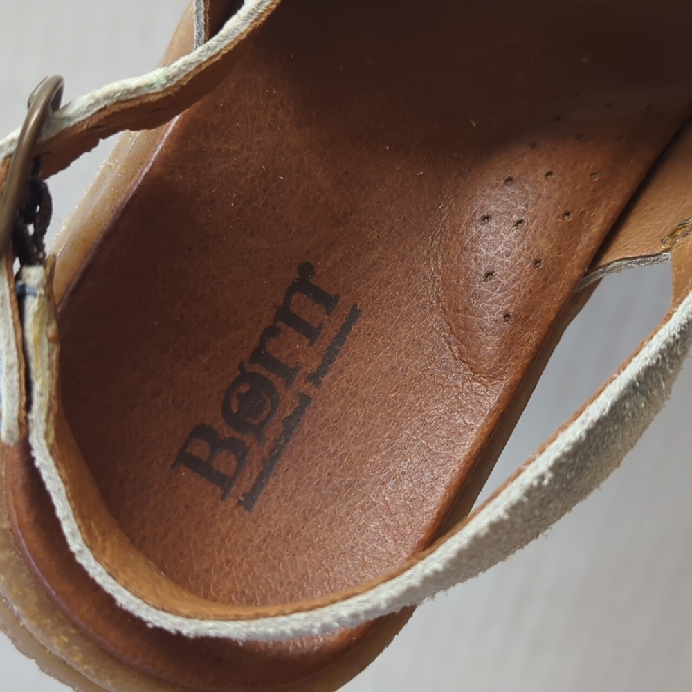 Born Carah Suede Leather Comfort Sandals 7 / 38 Light Blue - Picture 3 of 16